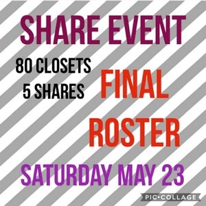 #37 Share event Saturday May 23 @emilyonposhmark